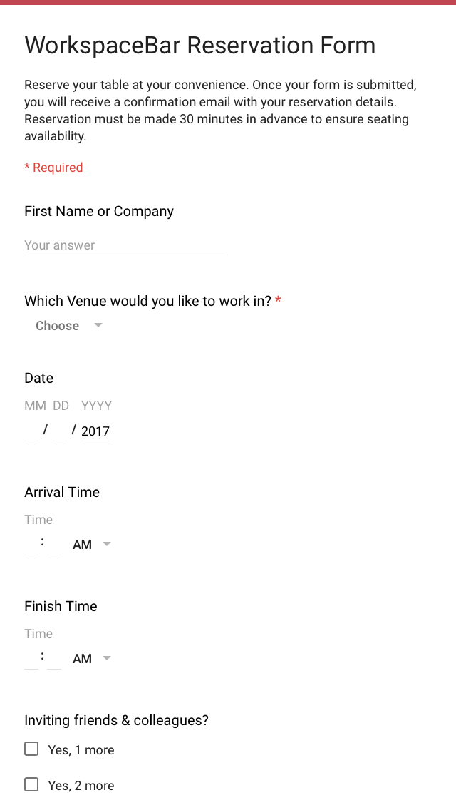 Workspace-Bar-Screen-Form
